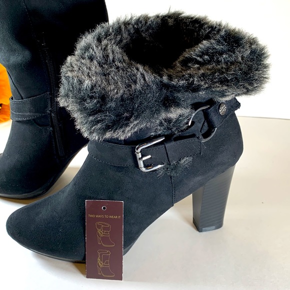 Dana Buchanan Connie Faux Fur Trim Ankle Boots - Picture 3 of 16